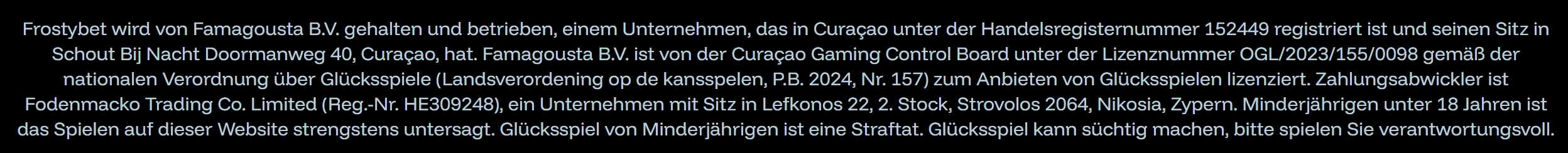Frostybet Sicherheit und Lizenz
