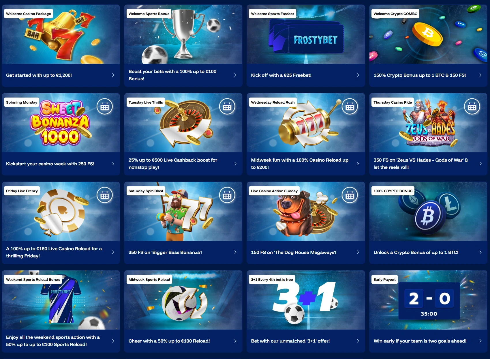 Frostybet Bonuses and Promotions