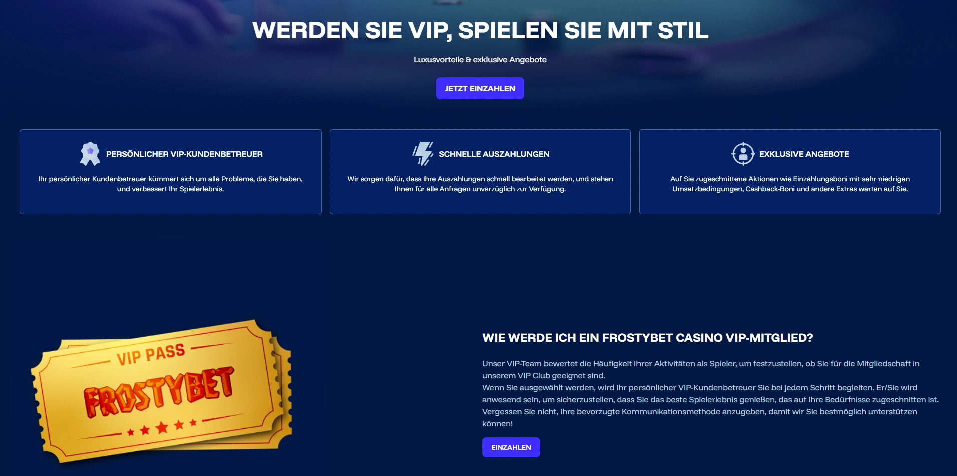 Frostybet VIP – Direkte Behandlung für die besten Spieler